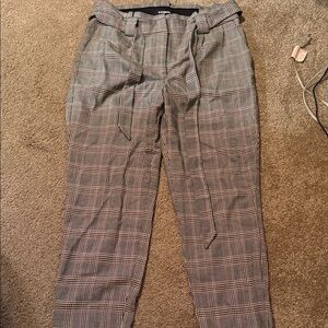 Express women's Plaid Dress Pants in Brown and Black